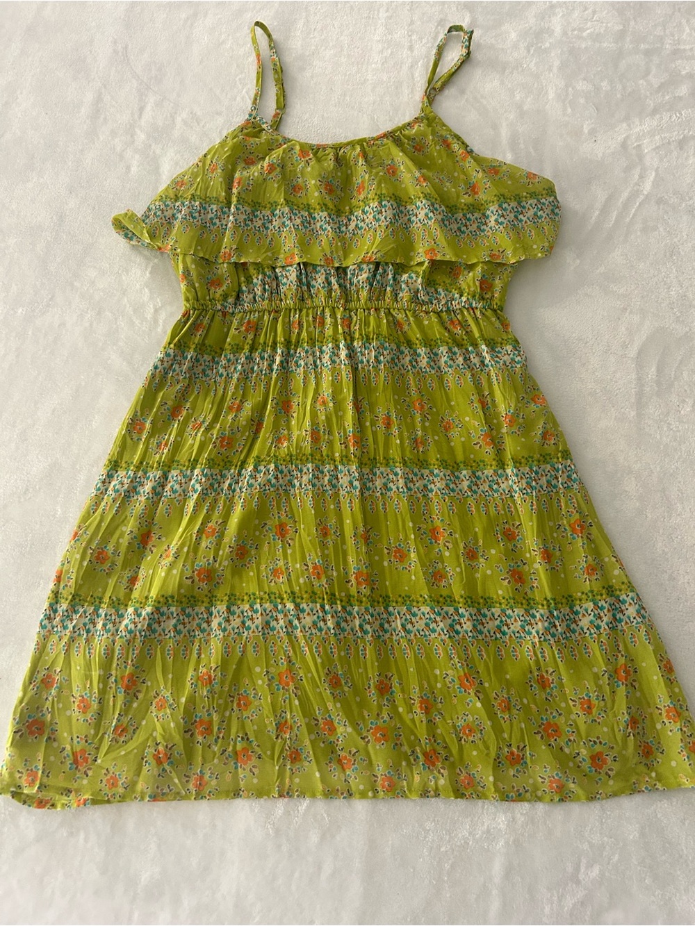 Mossimo Supply Co Green Spaghetti Strap Floral Mini Sundress Size Large
